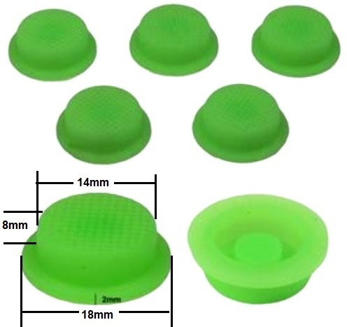 Boton Goma 18x14x8mm Verde